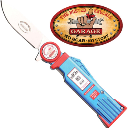 MC BUSTED KNUCKLE 3" DROP POINT FOLDER BLUE/SS