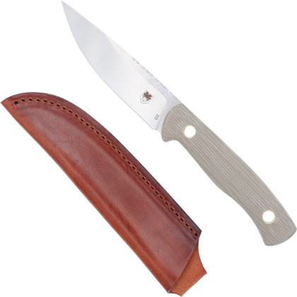 COBRATEC KOONSMAN 4" FIXED BLD TAN D2 W/LEATHER SHEATH