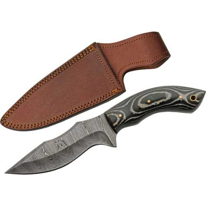 SZCO RITE EDGE 5" CHARCOAL MICARTA DAMASCUS DP W/SHEATH