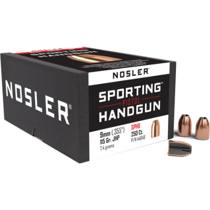 NOSLER BULLETS 9MM .355 115GR JHP 250CT