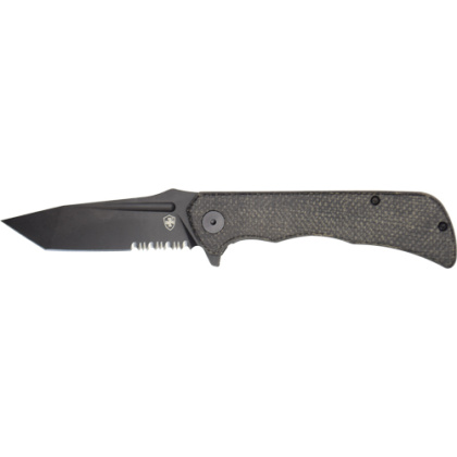 TEMPLAR KNIFE PALADIN FOLDER 3.27" BLACK MICARTA TANTO D2