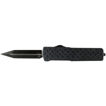 TEMPLAR KNIFE SMALL OTF ALUM DIAMONDPLATE 2.75" D2 BLK DAGR