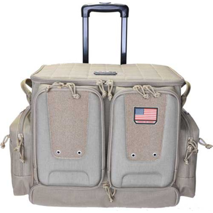 GPS TACTICAL ROLLING RANGE BAG HOLDS 10 HANDGUNS TAN<