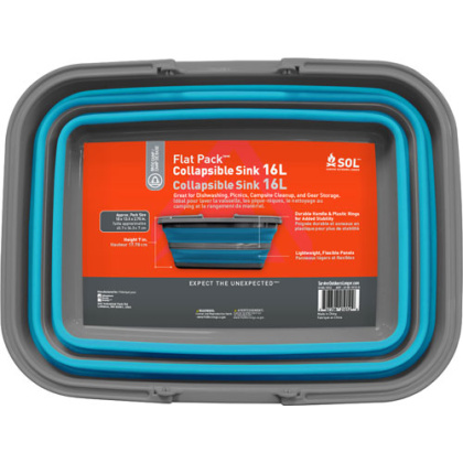 ARB SOL FLAT PACK SINK 16 LITER W/STURDY CARRY HANDLE<
