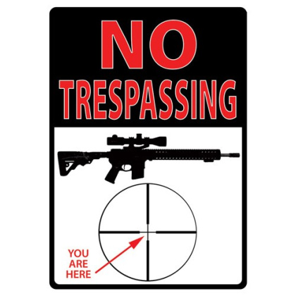 RIVERS EDGE SIGN 12"X17" TRESPASSING YOU'RE HERE