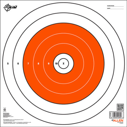 ALLEN EZ AIM PAPER BULLSEYE TARGET 12-PK 12"X12"