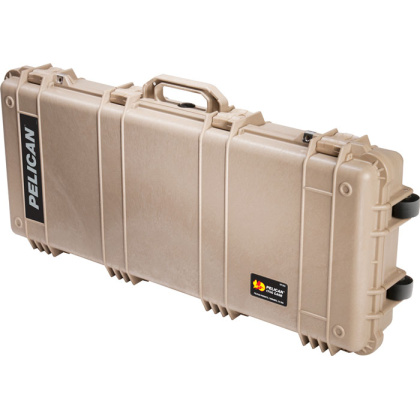 PELICAN 1700 CASE W/ WHEELS 3 PC FOAM FITS 34" GUNS TAN