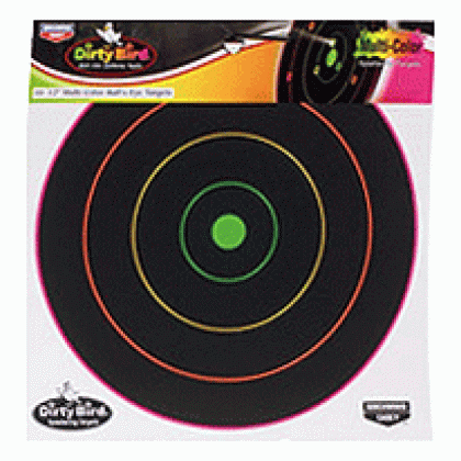 B/C TARGET DIRTY BIRD 12"MULTI -COLOR BULL'S-EYE 10 TARGETS