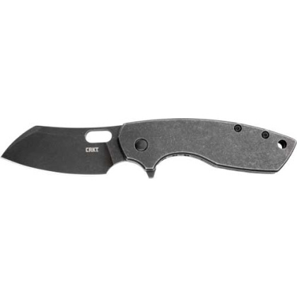 CRKT PILAR LARGE 2.67" PLAIN EDGE FOLDING BLADE STONEWASH