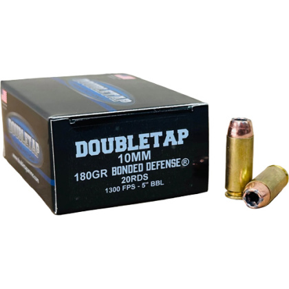 DOUBLETAP 10MM 180GR JHP BONDED DEFENSE 20RD 50BX/CS