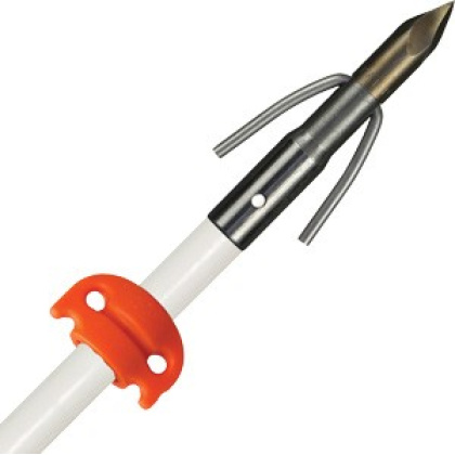 AMS BOWFISHING FIBERGLASS ARROW CHAOS POINT WHITE W/SS