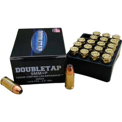 DOUBLETAP 9MM+P 124GR JHP CONTROLLED EXP 20RD 50BX/CS