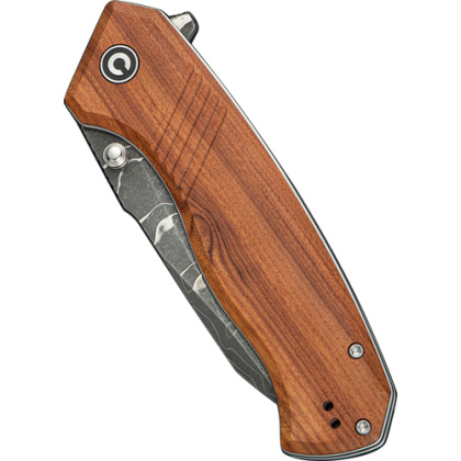 CIVIVI KNIFE PLACOID 3.67" WOOD/DIMASCUS BLADE LINER LOCK