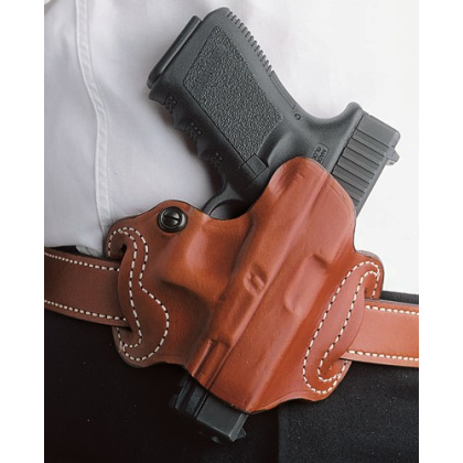 DESANTIS MINI SLIDE HOLSTER OWB RH LTHR FITS GLOCK 19 TAN