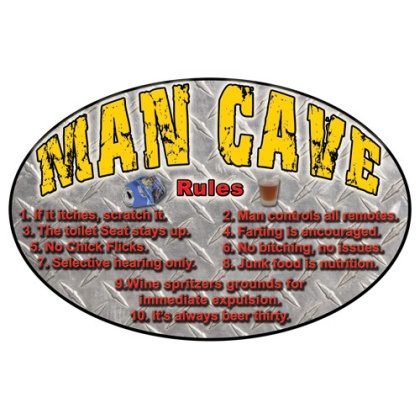 RIVERS EDGE SIGN 12"x17" MANCAVE RULES