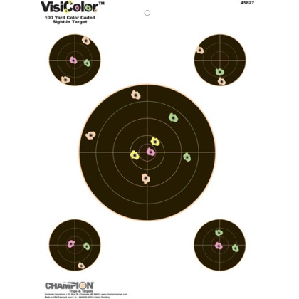 CHAMPION VISICOLOR TARGET BULLSEYE W/4 XTRA BULLS 10-PK