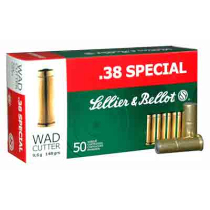 S&B 38 SPECIAL 148GR LEAD WADCUTTER 50RD 24BX/CS