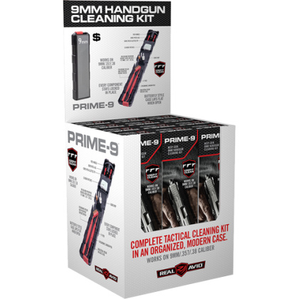 REAL AVID PRIME 9MM PISTOL CLEANING KIT 12PC. DISPLAY