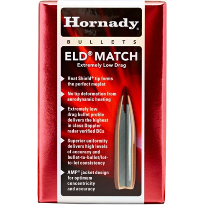 HORNADY BULLETS 6.5MM .264 100GR ELD-MATCH 100CT 25BX/CS