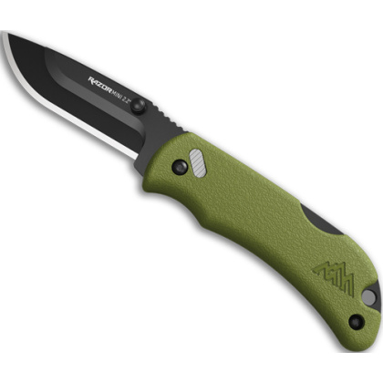 OUTDOOR EDGE RAZOR-MINI 2.2" OD GREEN PMS W/2 BLACK DP BLDS